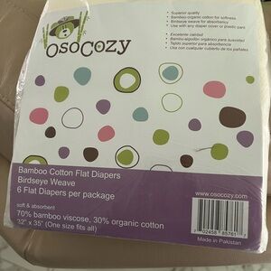 Bamboo Cotton Flat Diapers - Multicolor - Free  5 piece Cotton wash cloth